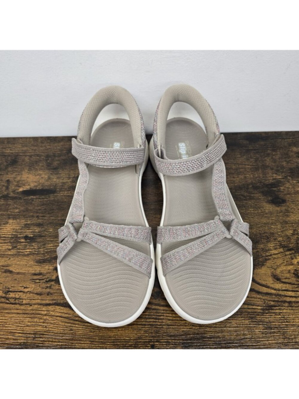 Skechers Hands Free Slip-ins GO WALK Flex Blake Sandals Sz 10 Taupe Multi EUC - Picture 4 of 8